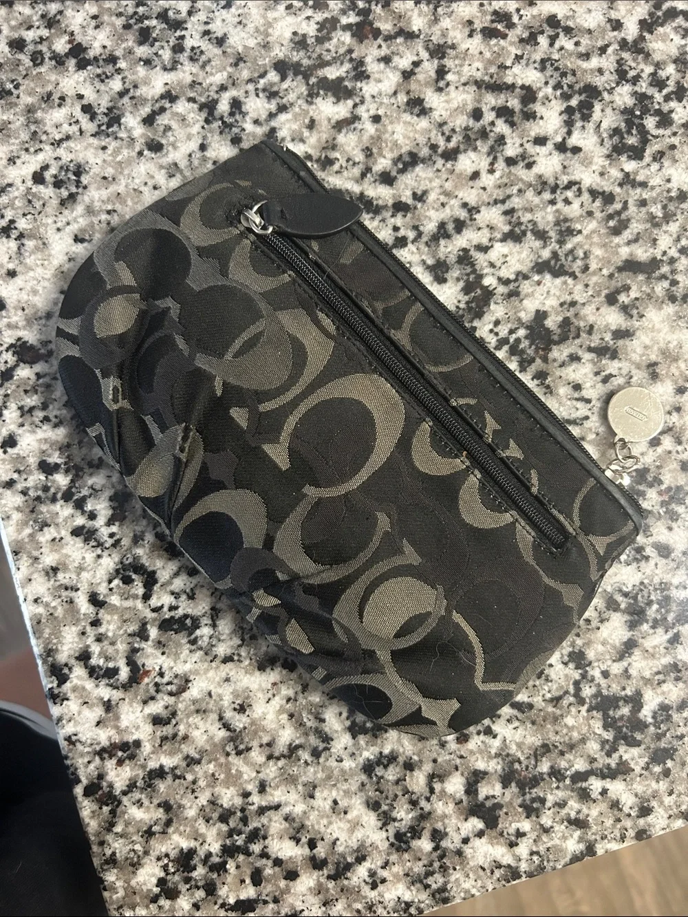 Coach Monogram Pouch in Black and Brown